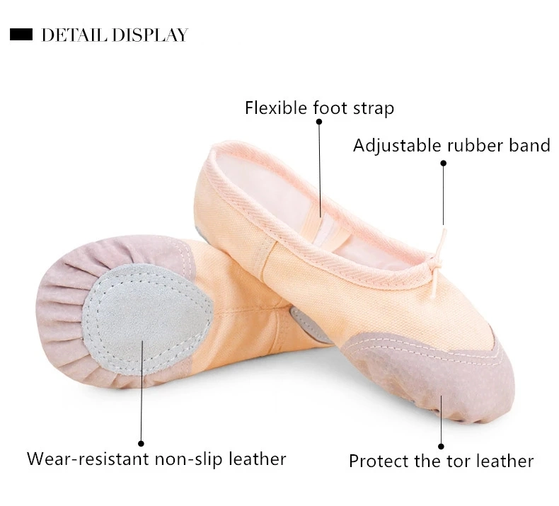 Children Ballet Slippers Soft Sole Professional Canvas Dance Training Shoes for Ballet