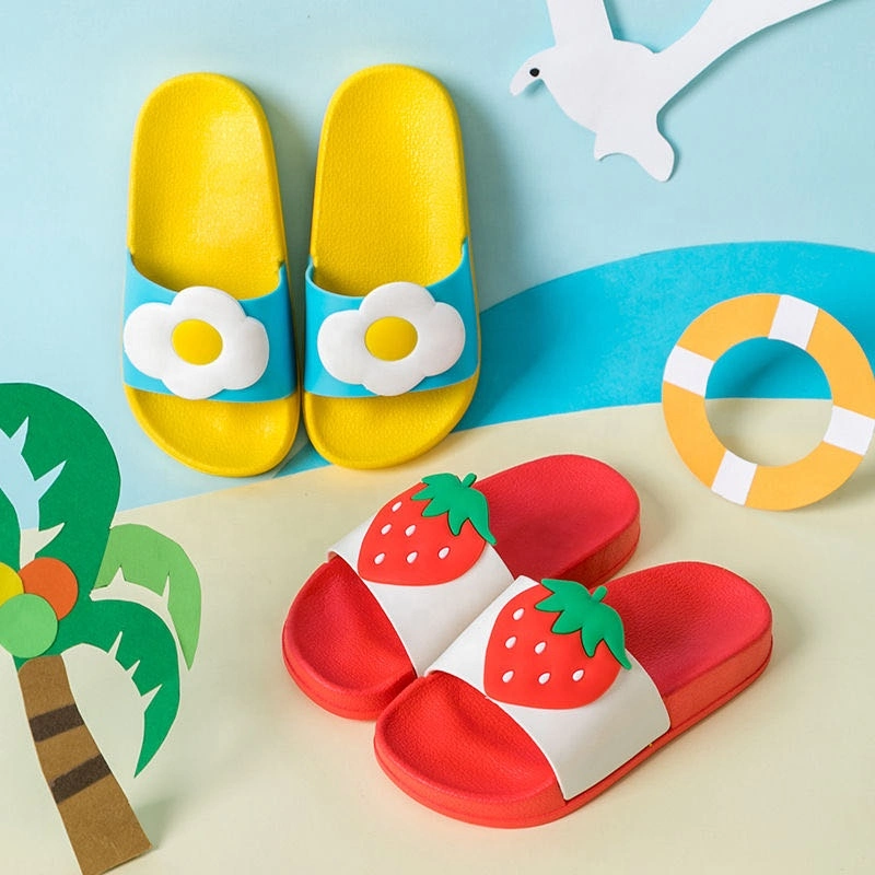 Summer Comfortable Kids Embossing Slippers Non-Slip PVC Plastic Bathroom Children Boys Girls Sandals Slippers Customized