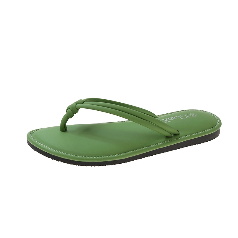 Green Beige Black Flip-Flop Summer Beach EVA with Rubber Plastic Carton Sandals Slide Slipper for Women