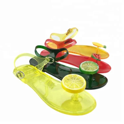 Sandalias cómodas de frutas de plástico para mujer de verano, venta al por mayor, zapatos de gelatina para mujer