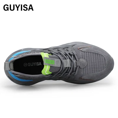 Marca Guyisa, protección profesional, suela de plástico de caucho ligero, parte superior transpirable, punta de acero, calzado de seguridad Guyisa para hombres
