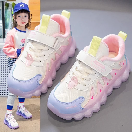 Zapatillas deportivas para niños con suela superior de PU EVA y malla para niñas Ex
