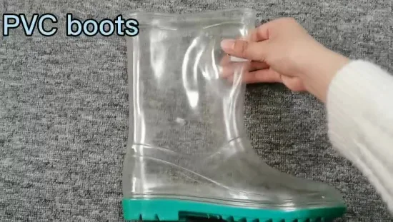 Botas de lluvia de plástico PVC mujeres zapatos de calzado de trabajo al aire libre baratos